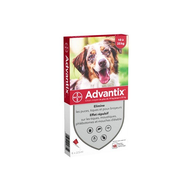 ADVANTIX SPOT-ON PERROS 6 PPTS (10-25 KG) 2,5 ML