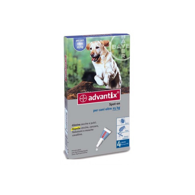 ADVANTIX SPOT-ON PERROS 6 PPTS (MAS 25 KG) 4,0 ML