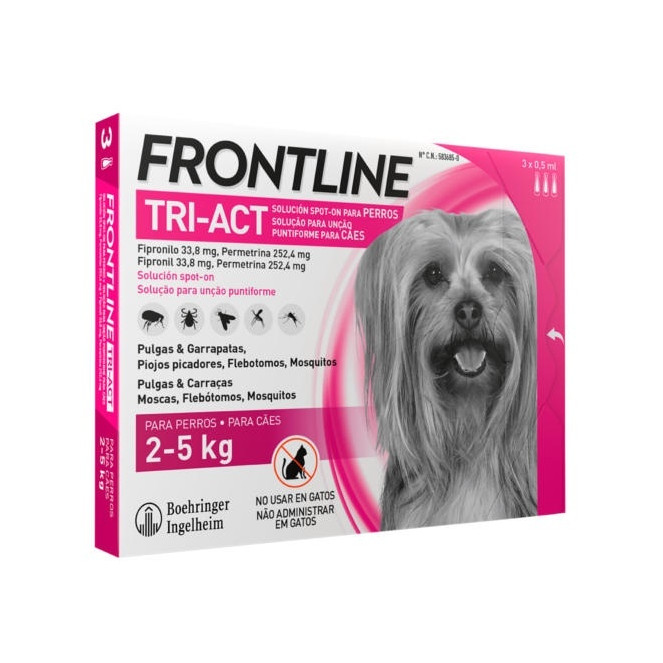 FRONTLINE TRI-ACT XS 6 PPTS PERROS (02-05 KG)
