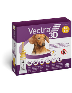 VECTRA 3D PERRO (1,5-4KG) 3 PPT AMARILLO