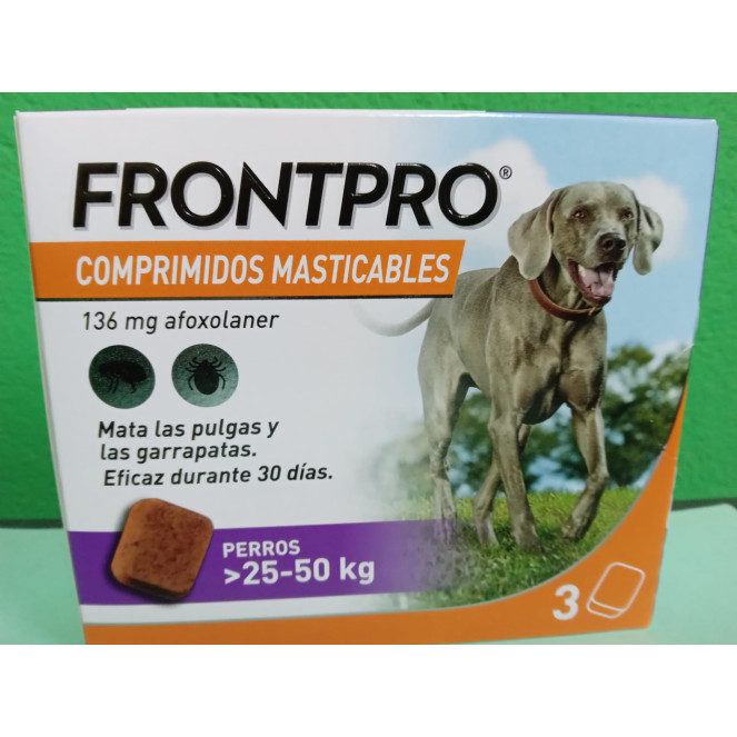 FRONTPRO PERROS 136 MG (25-50 KG) //XL// (3 COMP.)