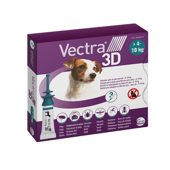 VECTRA 3D PERRO (4-10KG) 12 PPT VERDE